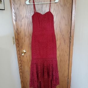 Red Backless Midi Dress, Brand New never worn